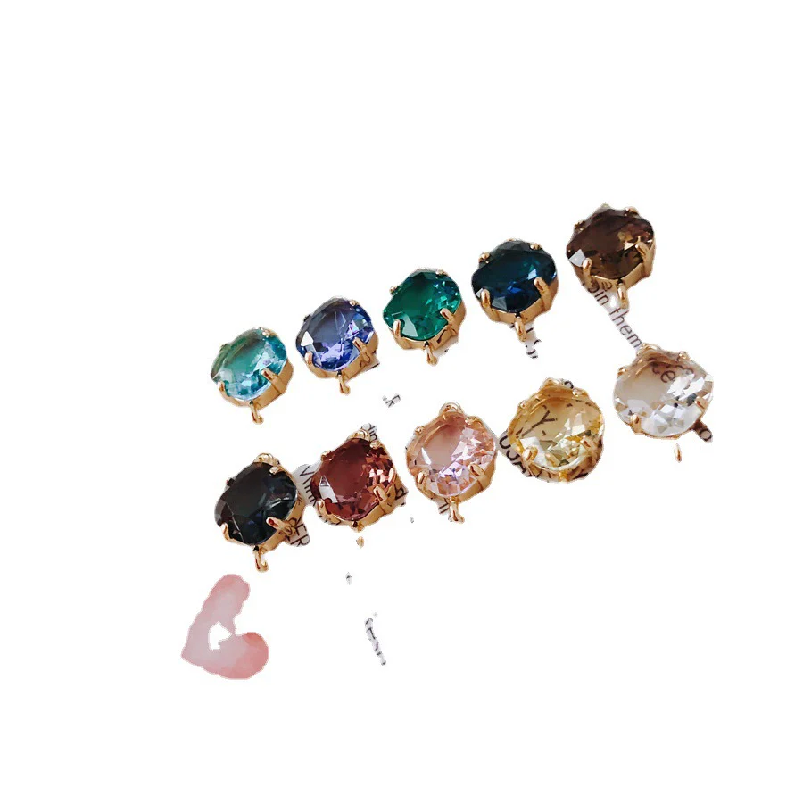 Wholesale Jewelry Copper Plated 18K Gold Double Hanging Diamond Crystal Glass Pendant Bracelet Necklace Earrings Accessories - Image 4