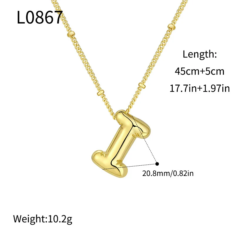 Wholesale Jewelry Copper Plated Real Gold Letter Bubble Necklace For Women - Image 14