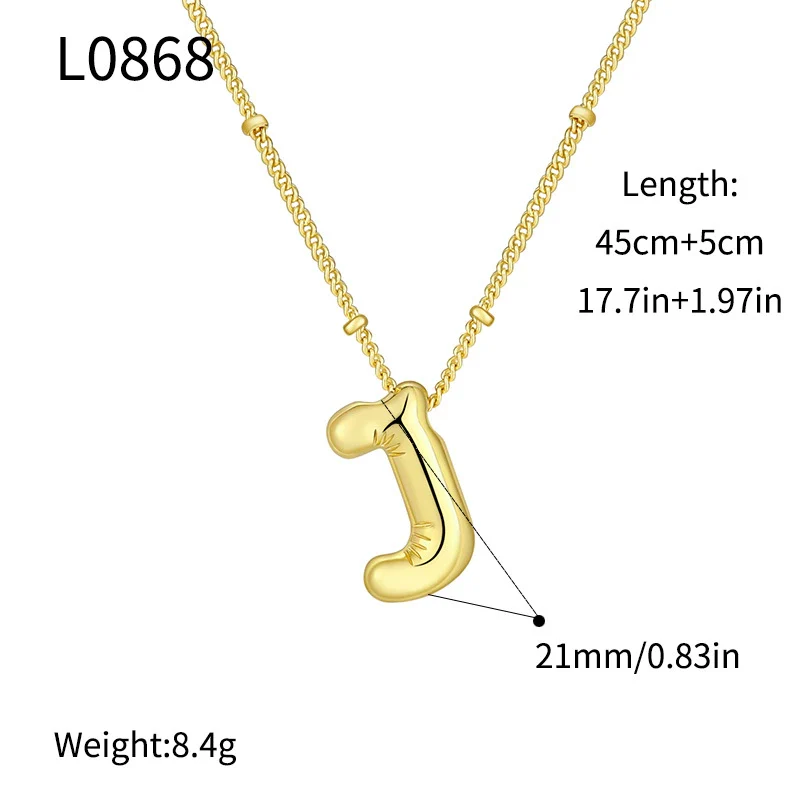 Wholesale Jewelry Copper Plated Real Gold Letter Bubble Necklace For Women - Image 15