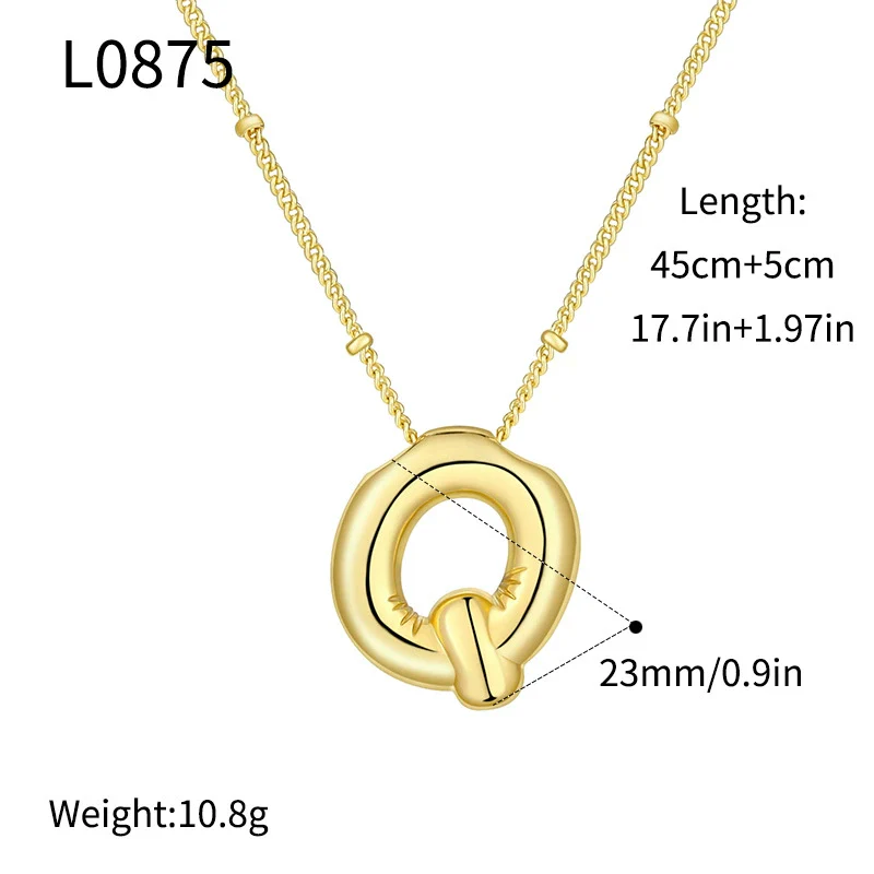 Wholesale Jewelry Copper Plated Real Gold Letter Bubble Necklace For Women - Image 22