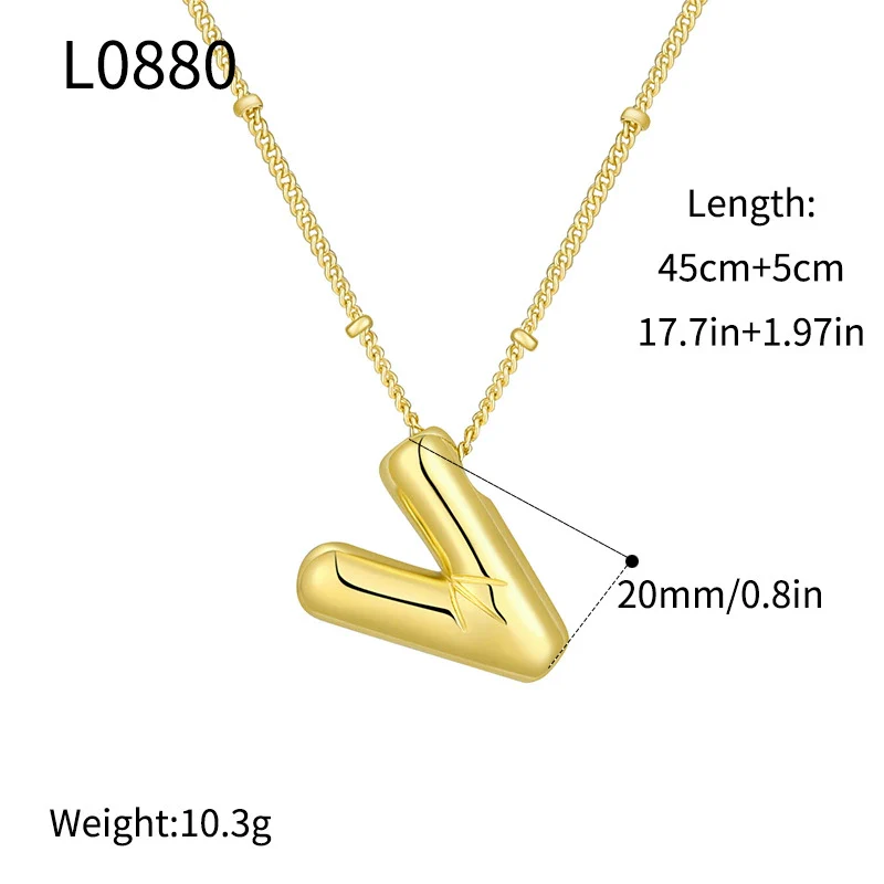 Wholesale Jewelry Copper Plated Real Gold Letter Bubble Necklace For Women - Image 27