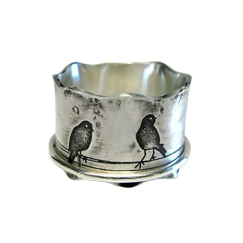 Wholesale Jewelry Copper Retro Ring With Geometric Design And Electroplating Treatment - Image 5