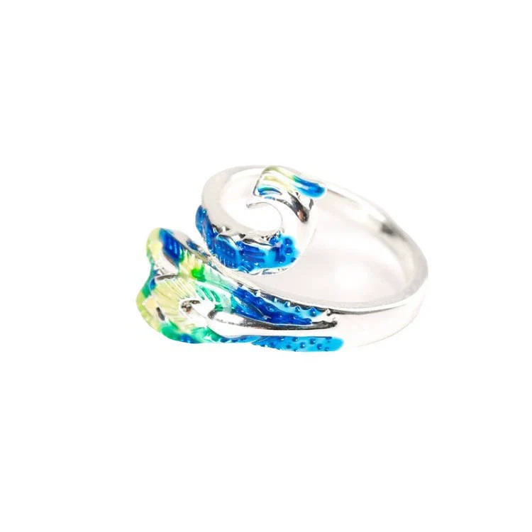 Wholesale Jewelry Copper Ring Fashion Classic With Blue Peacock Animals Zodiac Pattern And Electroplating Treatment - Image 5