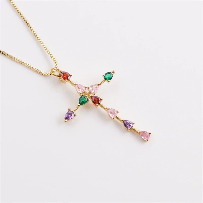 Wholesale Jewelry Copper Zircon Cross Animals Zodiac Microinlay Pendant Necklace - Image 11