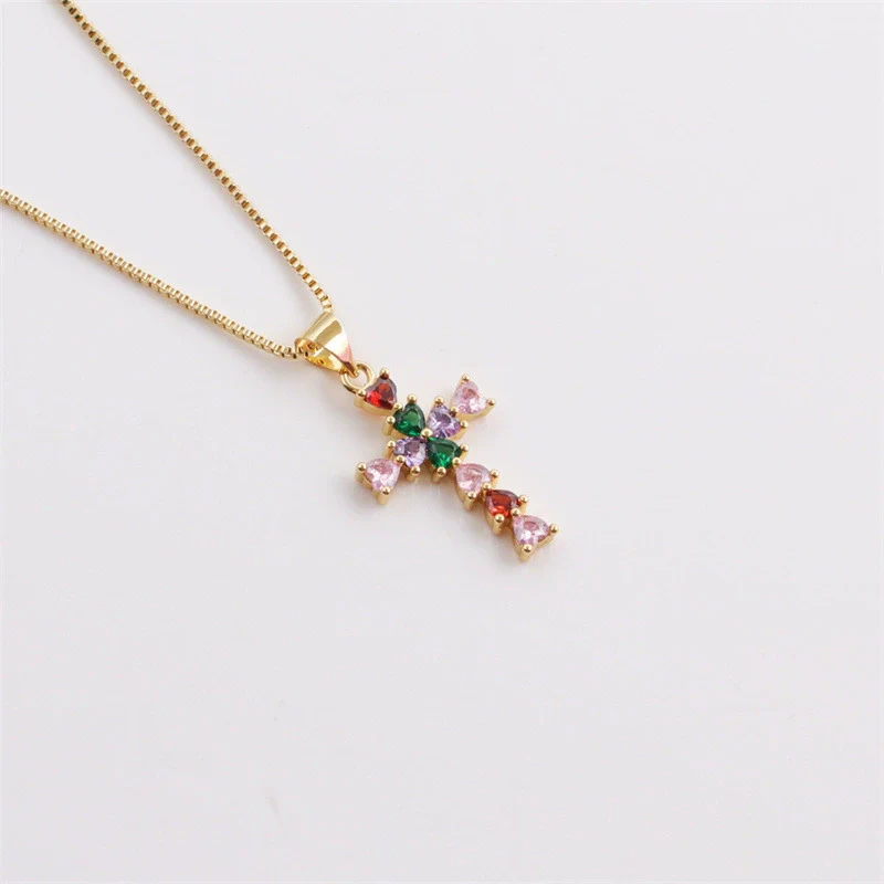 Wholesale Jewelry Copper Zircon Cross Animals Zodiac Microinlay Pendant Necklace - Image 12