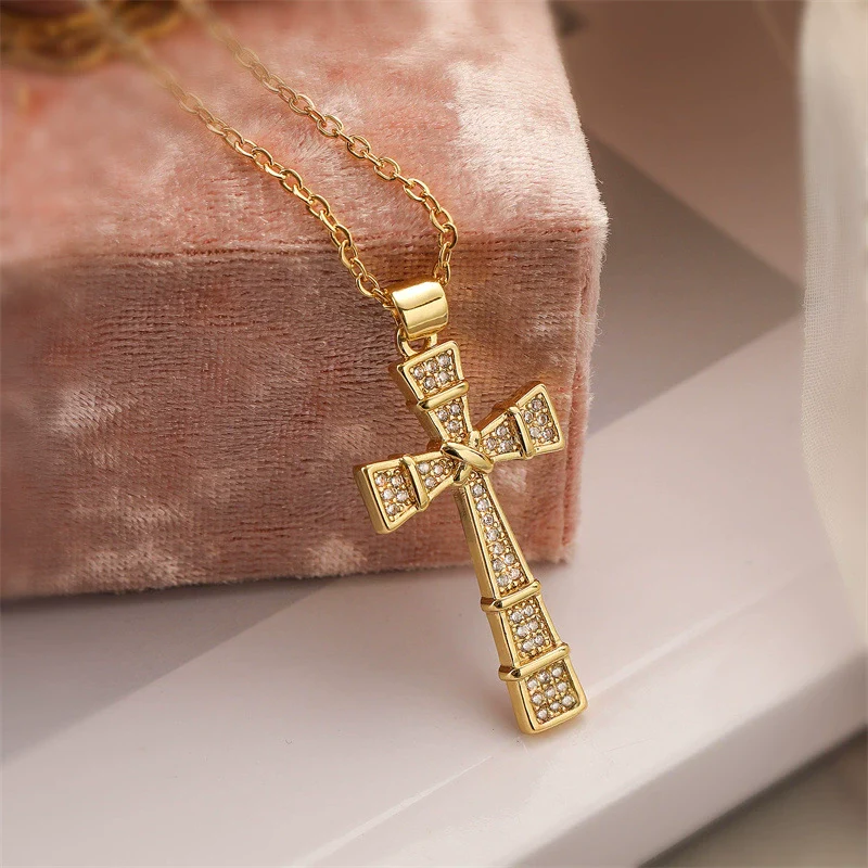 Wholesale Jewelry Copper Zircon Cross Animals Zodiac Microinlay Pendant Necklace - Image 2