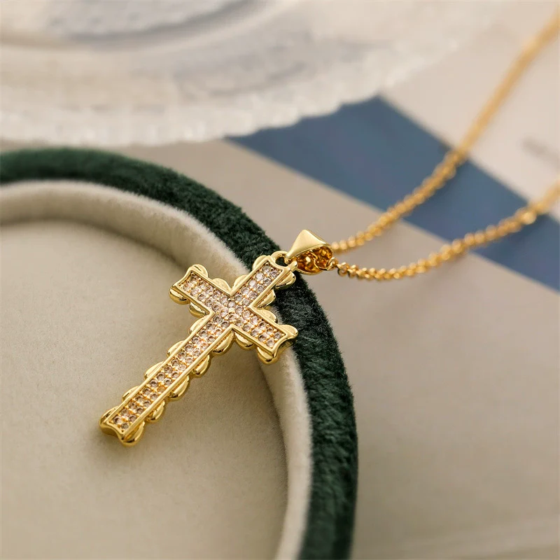 Wholesale Jewelry Copper Zircon Cross Animals Zodiac Microinlay Pendant Necklace - Image 3