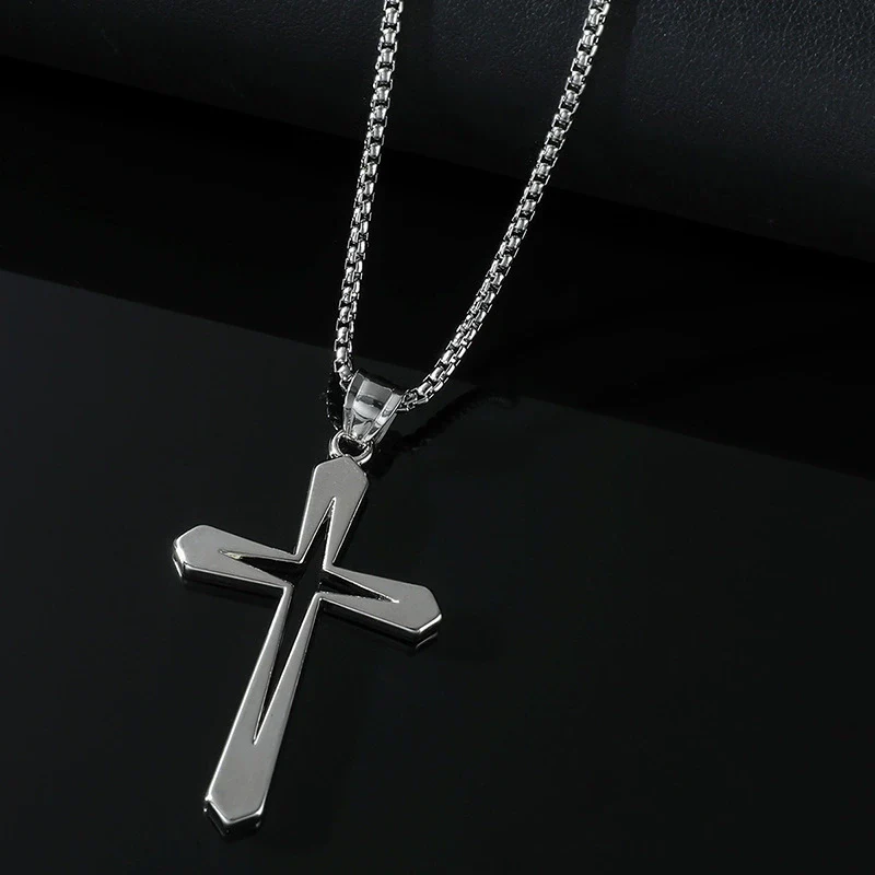 Wholesale Jewelry Cross Alloy Pendant Electroplated Geometric Unisex Clavicle Chain Necklace - Image 4