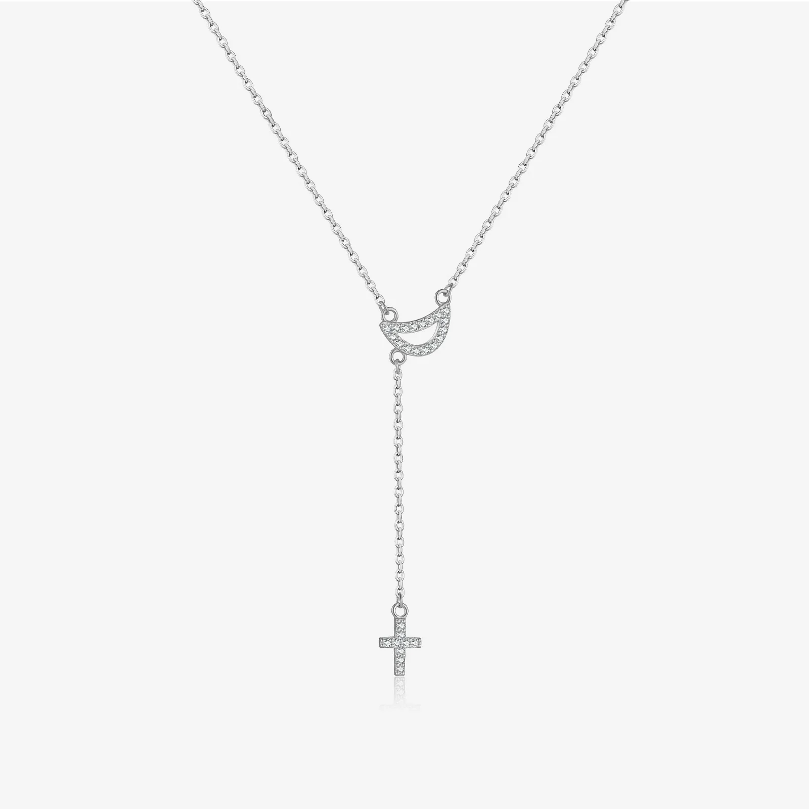 Wholesale Jewelry Cross Tassel Pendant Necklace 925 Sterling Silver Geometric Electroplated For Girls - Image 6