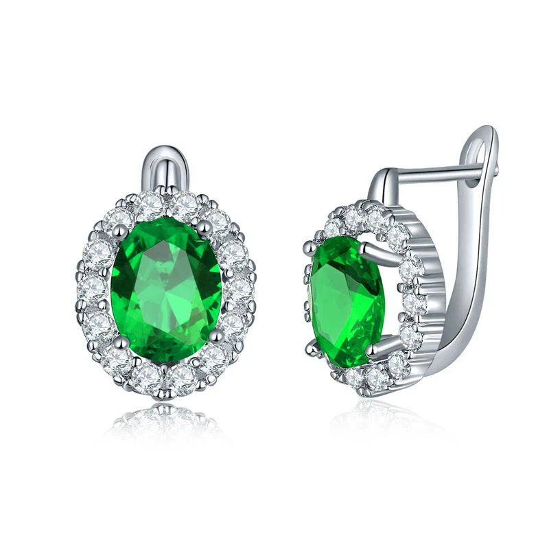 Wholesale Jewelry Earrings Environmental Protection Copper Heart Shaped Inlaid Zircon - Image 11