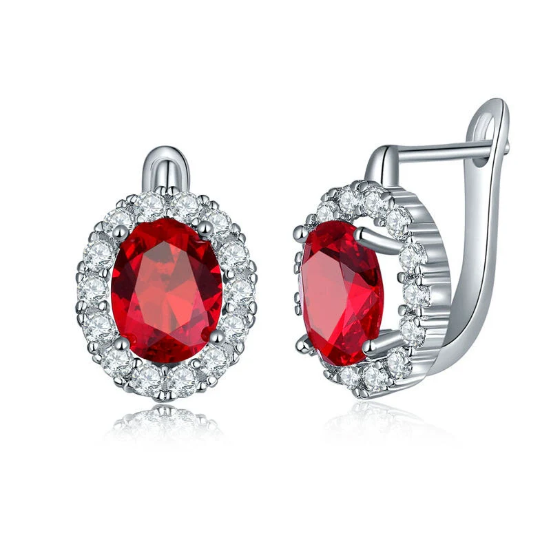 Wholesale Jewelry Earrings Environmental Protection Copper Heart Shaped Inlaid Zircon - Image 7