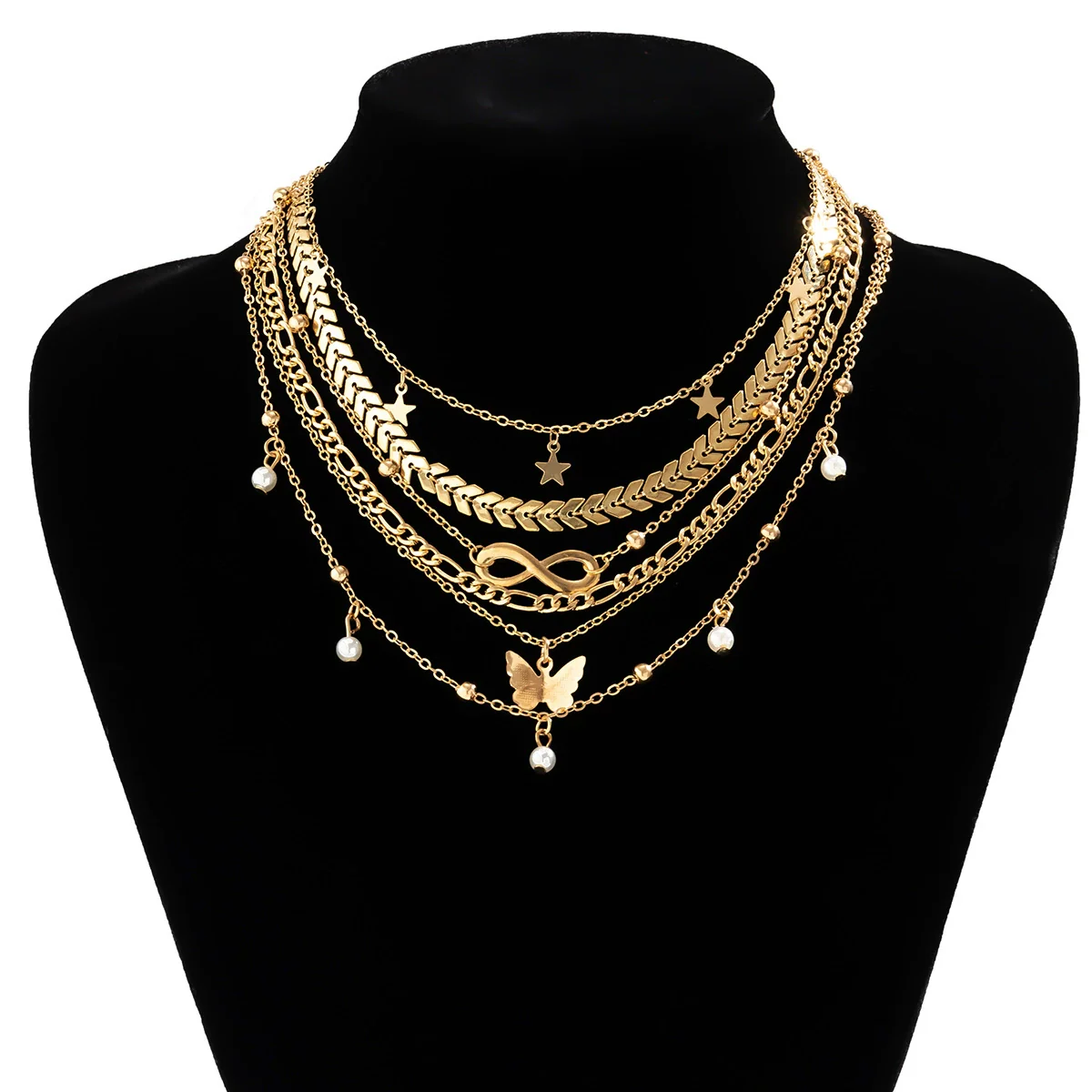 Wholesale Jewelry Elegant Butterfly Pendant Alloy Necklace With Cross Chain And Electroplating Treatment - Image 4