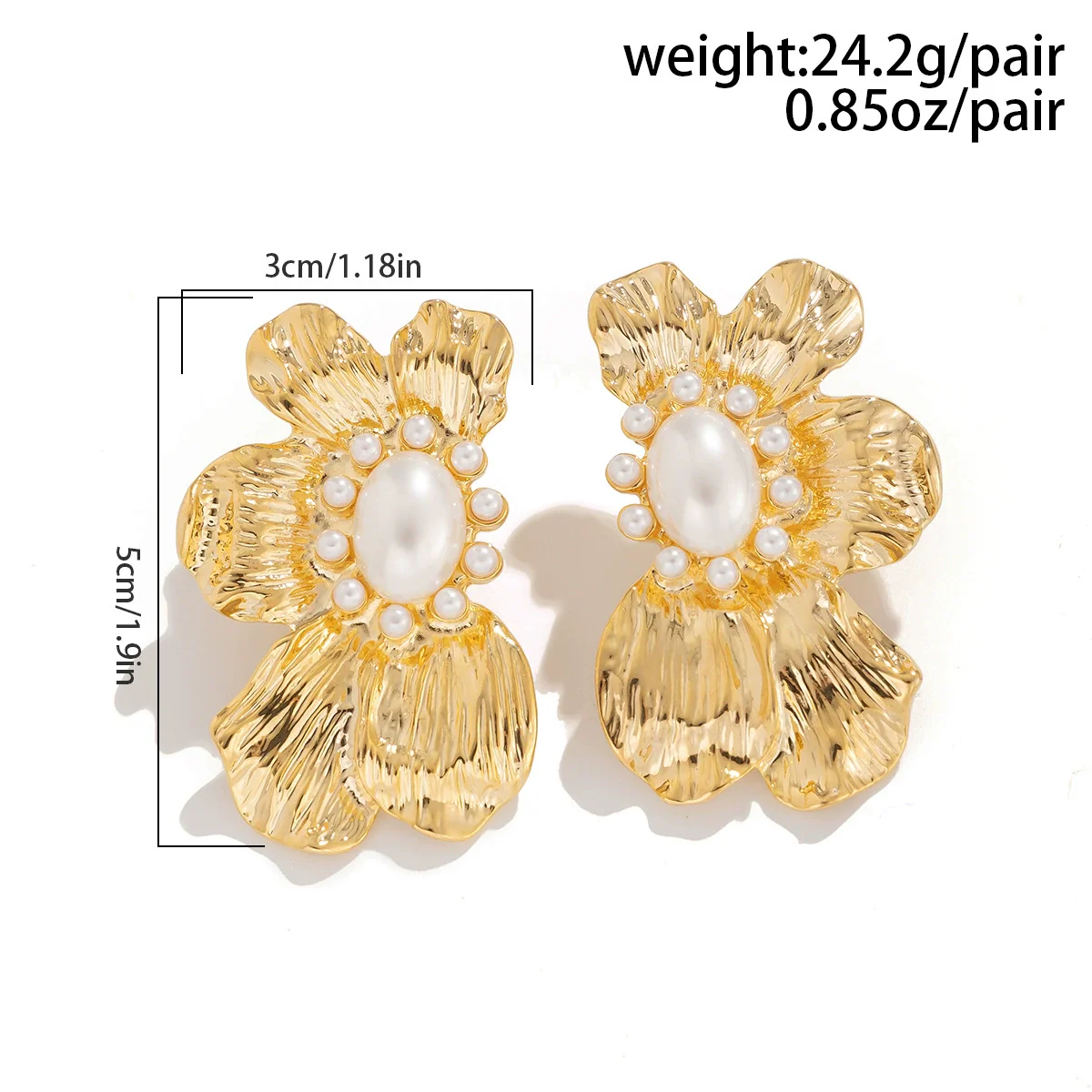Wholesale Jewelry Exaggerated Alloy Ginkgo Leaf And Flower Pattern Earrings For Women Electroplated - Image 12