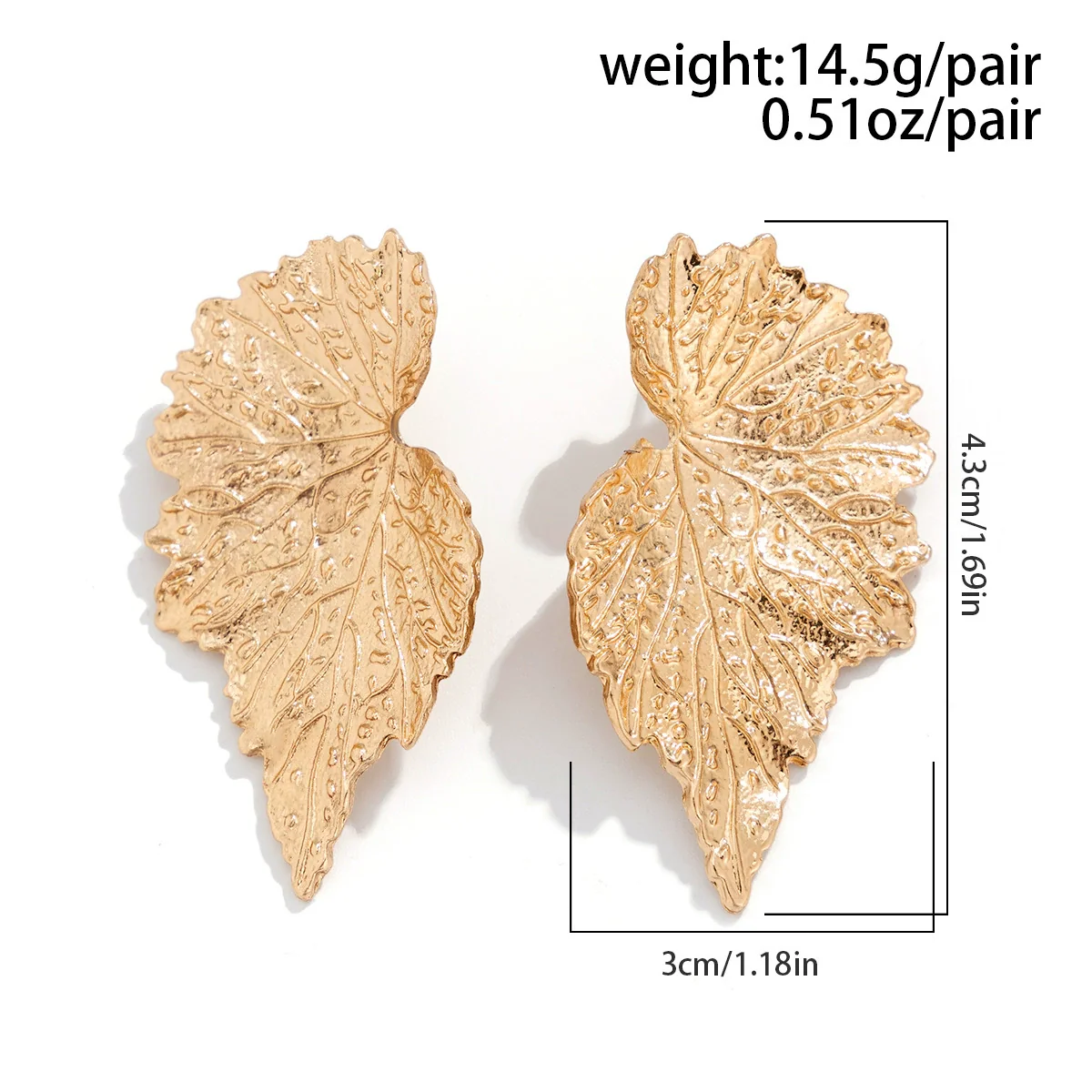 Wholesale Jewelry Exaggerated Alloy Ginkgo Leaf And Flower Pattern Earrings For Women Electroplated - Image 13