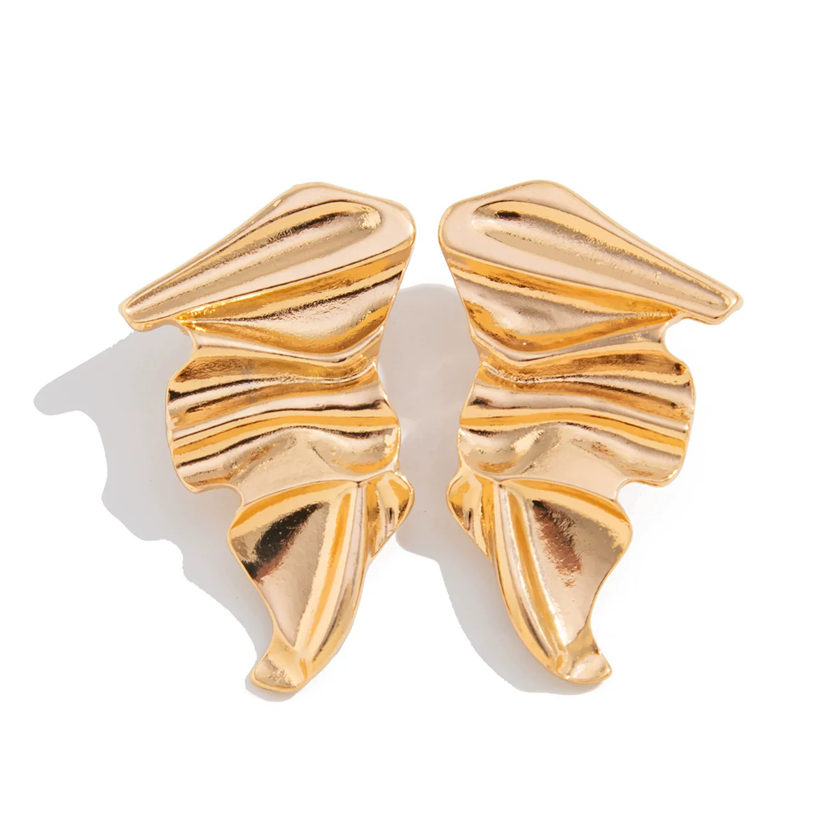 Wholesale Jewelry Exaggerated Geometric Alloy Electroplated Folding Earrings For Women - Image 5