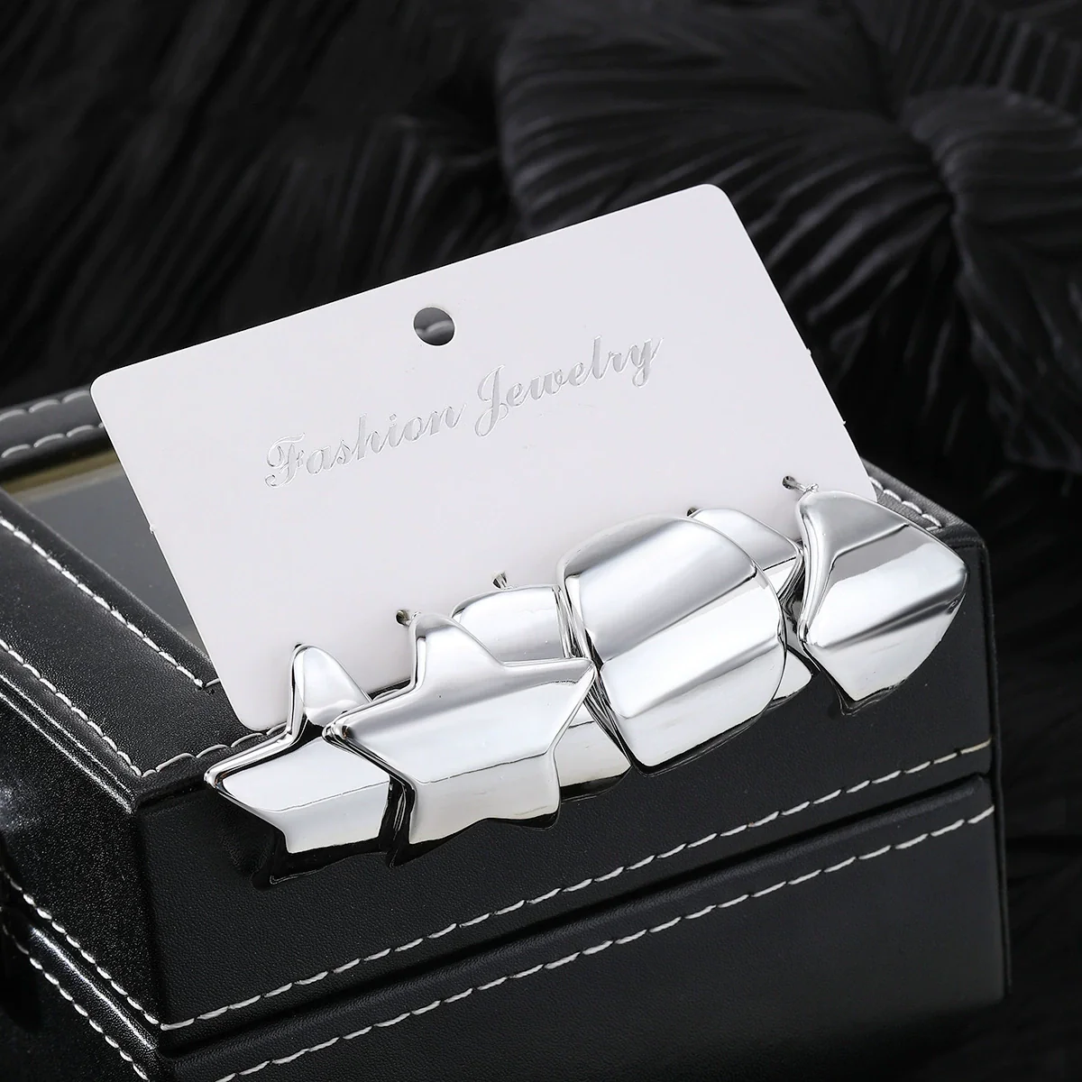 Wholesale Jewelry Exaggerated Geometric Plastic Resin Electroplated Earrings For Women - Image 7