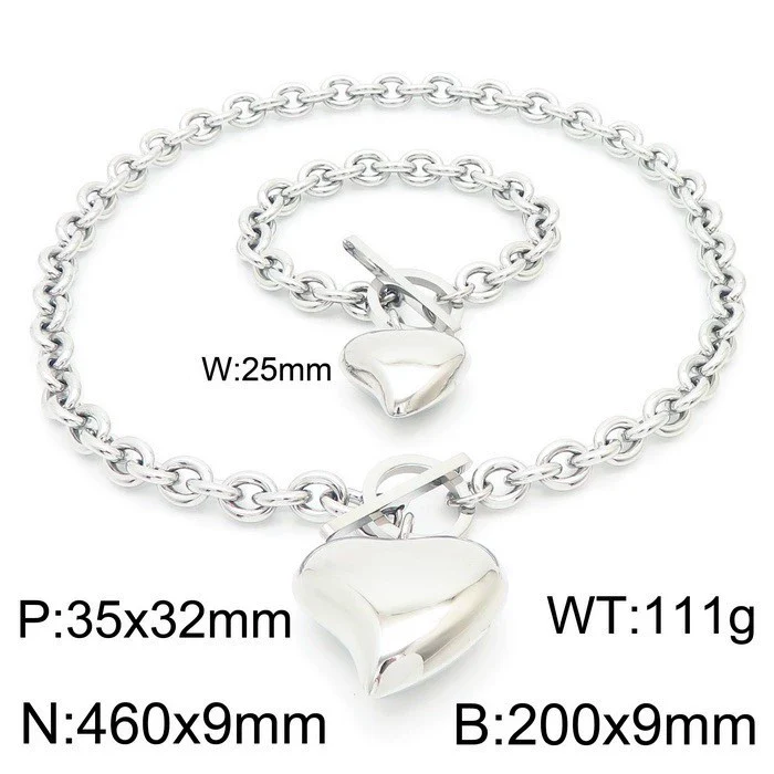 Wholesale Jewelry Exaggerated Personality Metal O Chain Titanium Steel Electroplated Unisex Jewelry Set - Image 15