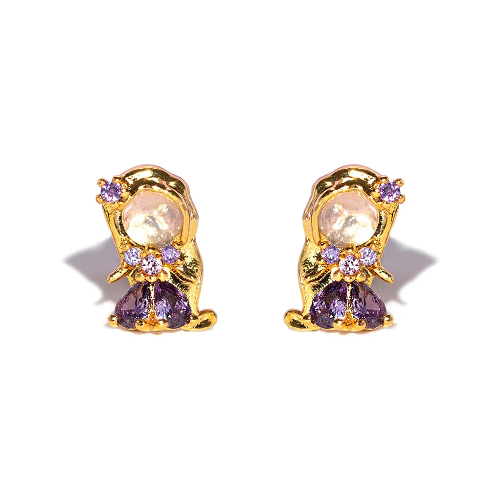 Wholesale Jewelry Fashion Cartoon Characters S925 Silver And Copper Earrings Set With Microinlaid Zircon For Women - Image 6