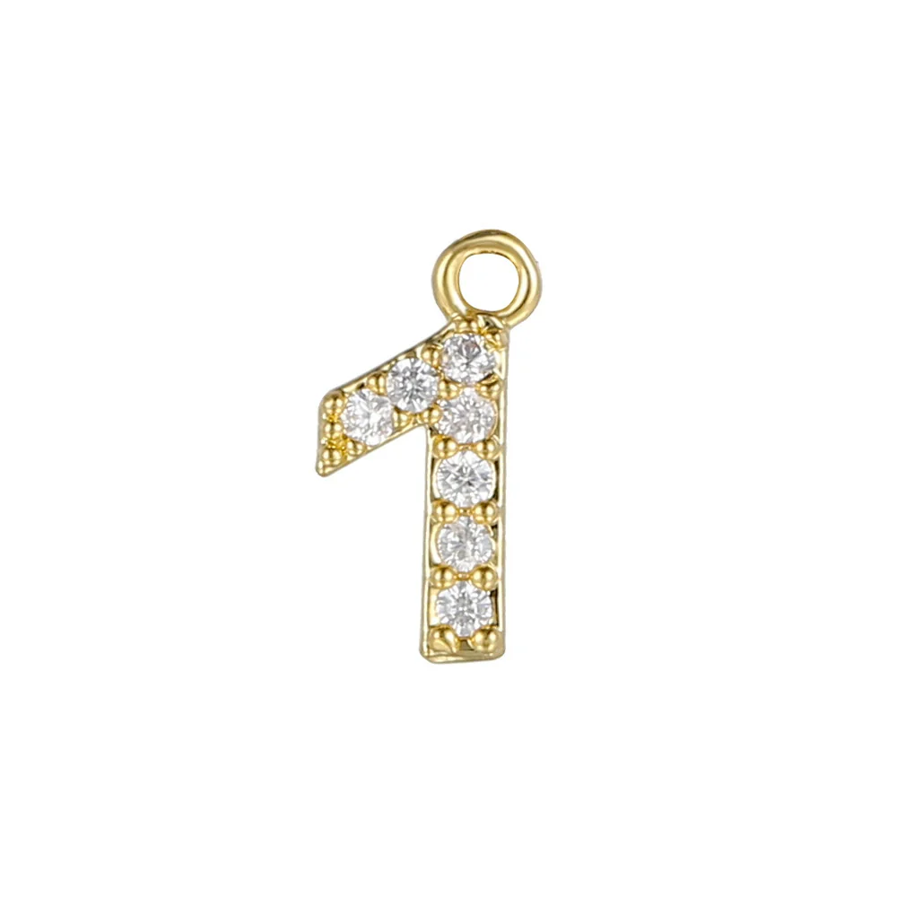 Wholesale Jewelry Fashion Digital Brass Goldplated Inlaid Zircon Pendant Necklace Accessories - Image 7