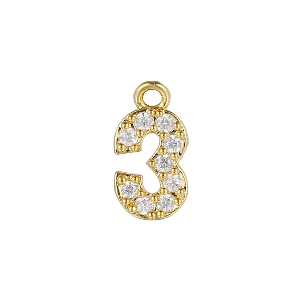 Wholesale Jewelry Fashion Digital Brass Goldplated Inlaid Zircon Pendant Necklace Accessories - Image 9