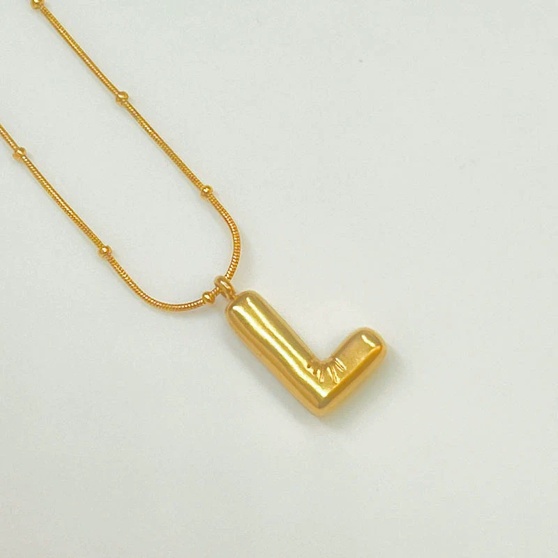Wholesale Jewelry Fashion Letters Stainless Steel 18K Gold Plated Necklace For Women - Image 15