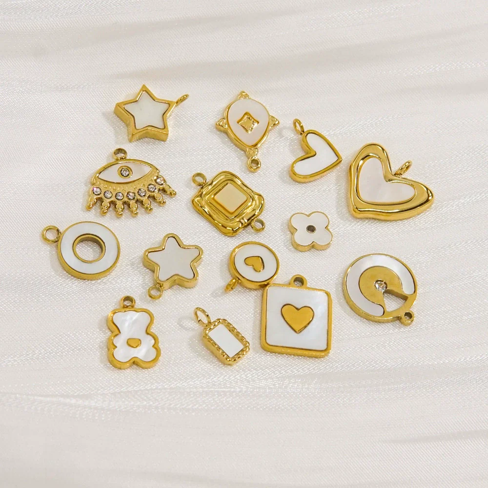 Wholesale Jewelry Freshwater Shell Inlay Stainless Steel Light Luxury Pendant - Image 4