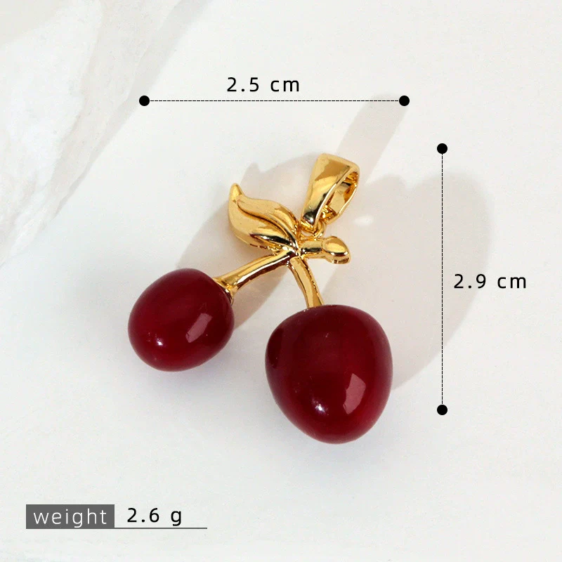 Wholesale Jewelry Fruit Pattern Copper Pendant Necklace And Earrings With Electroplating - Image 6