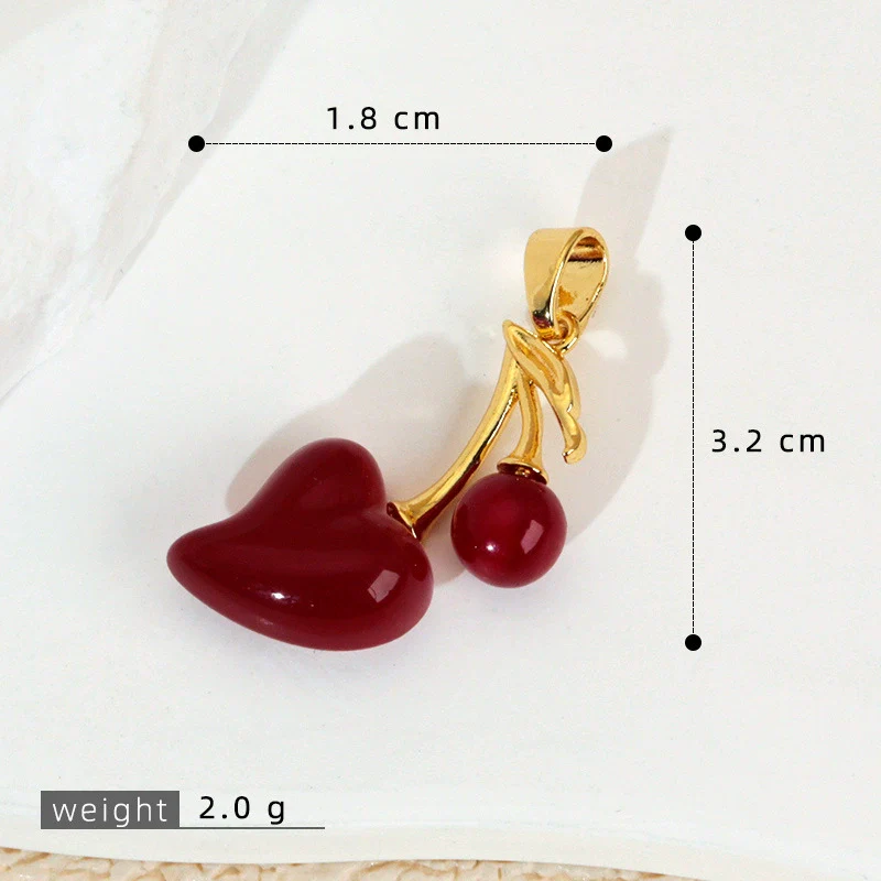 Wholesale Jewelry Fruit Pattern Copper Pendant Necklace And Earrings With Electroplating - Image 7