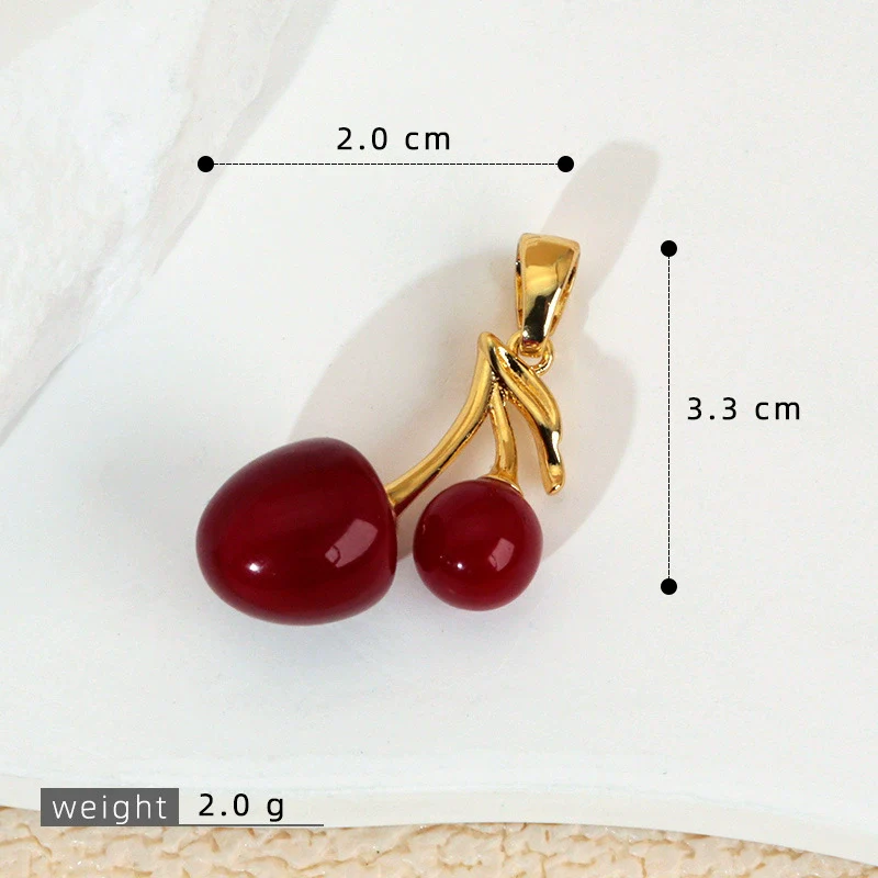 Wholesale Jewelry Fruit Pattern Copper Pendant Necklace And Earrings With Electroplating - Image 8