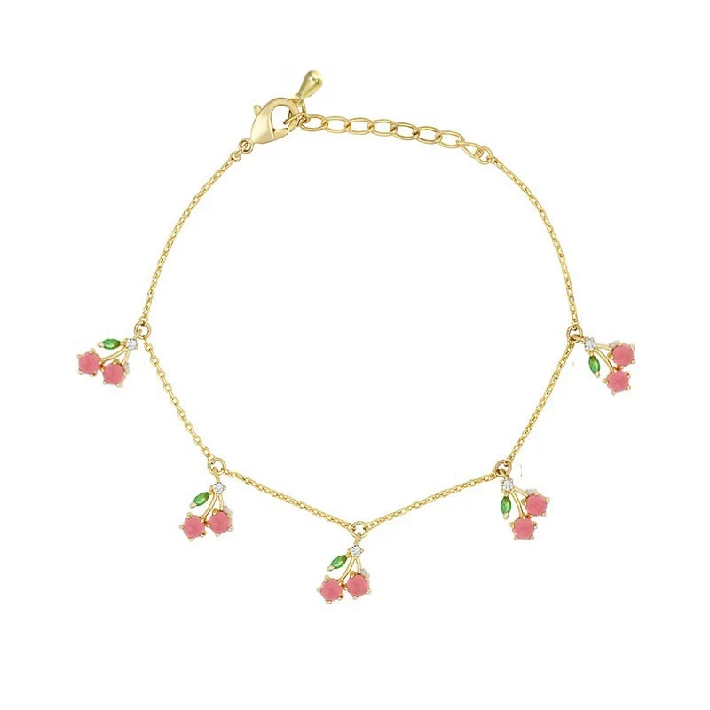 Wholesale Jewelry Fruit Style Copper Zircon Women's Tropical Fruit Bracelet - Image 11