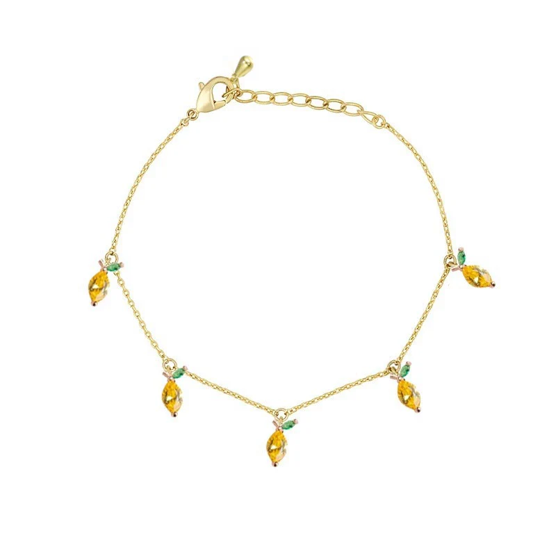 Wholesale Jewelry Fruit Style Copper Zircon Women's Tropical Fruit Bracelet - Image 12