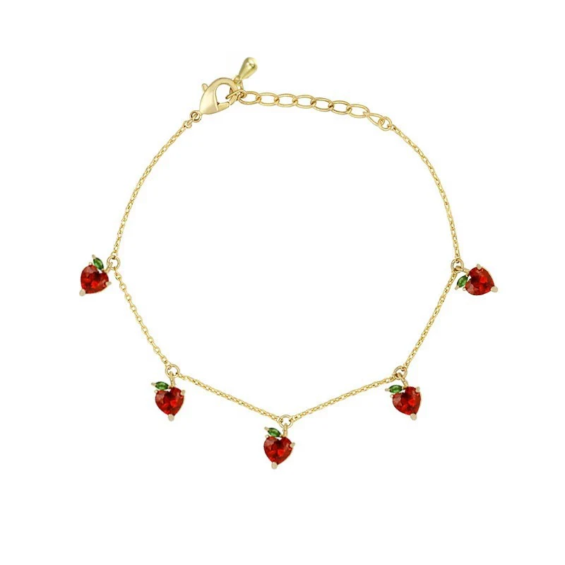 Wholesale Jewelry Fruit Style Copper Zircon Women's Tropical Fruit Bracelet - Image 13