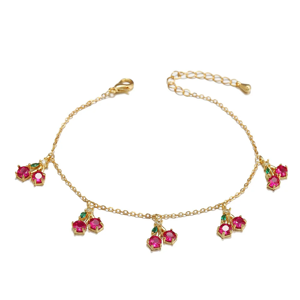 Wholesale Jewelry Fruit Style Copper Zircon Women's Tropical Fruit Bracelet - Image 16