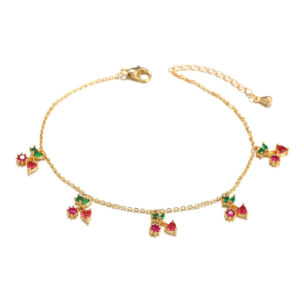 Wholesale Jewelry Fruit Style Copper Zircon Women's Tropical Fruit Bracelet - Image 17