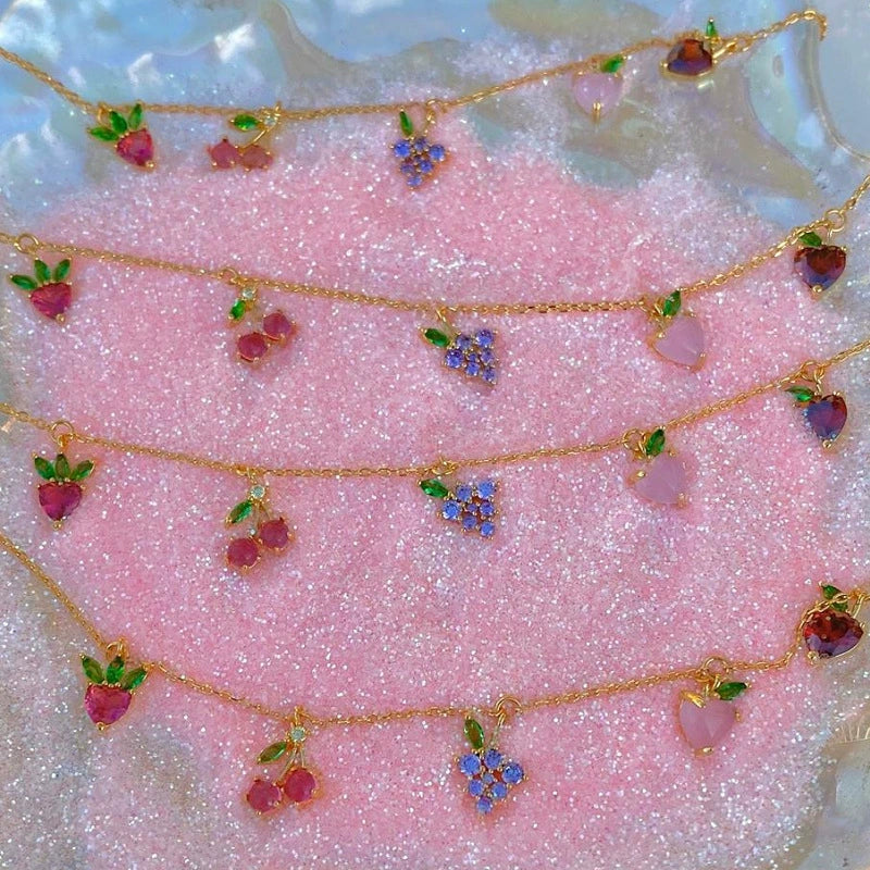 Wholesale Jewelry Fruit Style Copper Zircon Women's Tropical Fruit Bracelet - Image 4