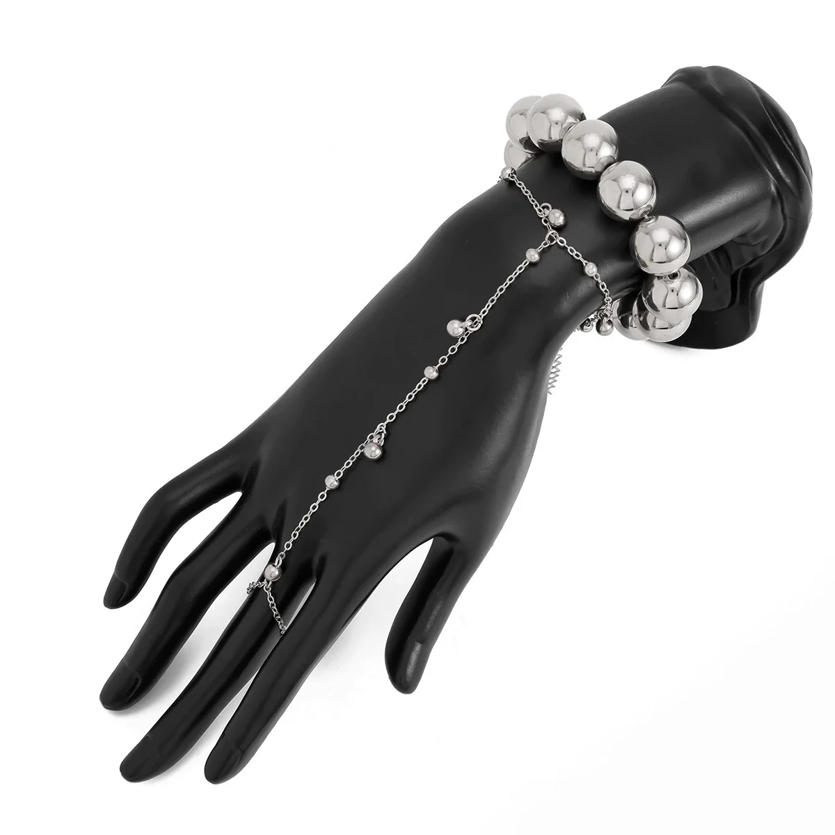 Wholesale Jewelry Geometric Alloy Beaded Stacked Mittens Spiral Pendant Rope Necklace With Electroplating For Women - Image 6