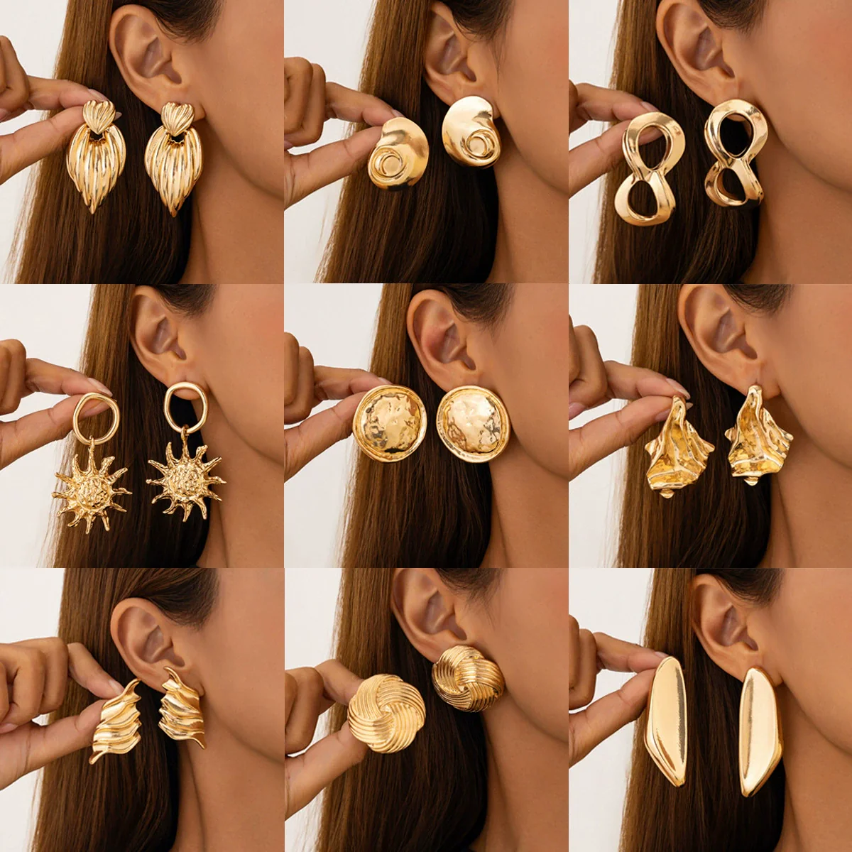 Wholesale Jewelry Geometric Alloy Electroplated Love Earrings For Women