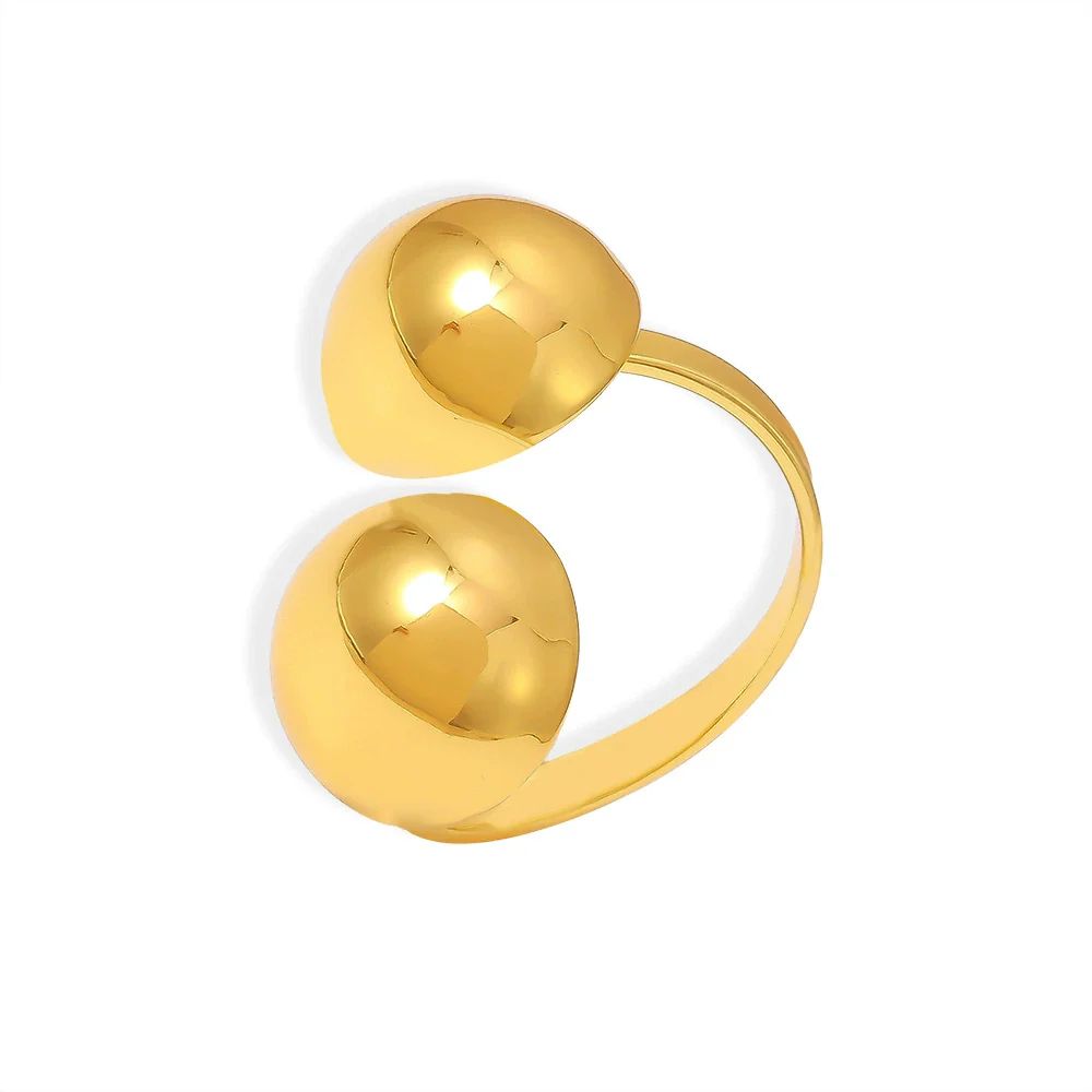 Wholesale Jewelry Geometric Copper Gold Plated Ring For Women - Image 5