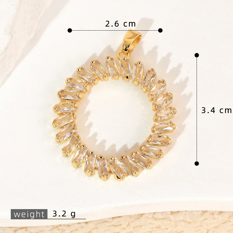 Wholesale Jewelry Geometric Copper Microinlaid Color Zirconium Electroplated Pendant For Women - Image 8
