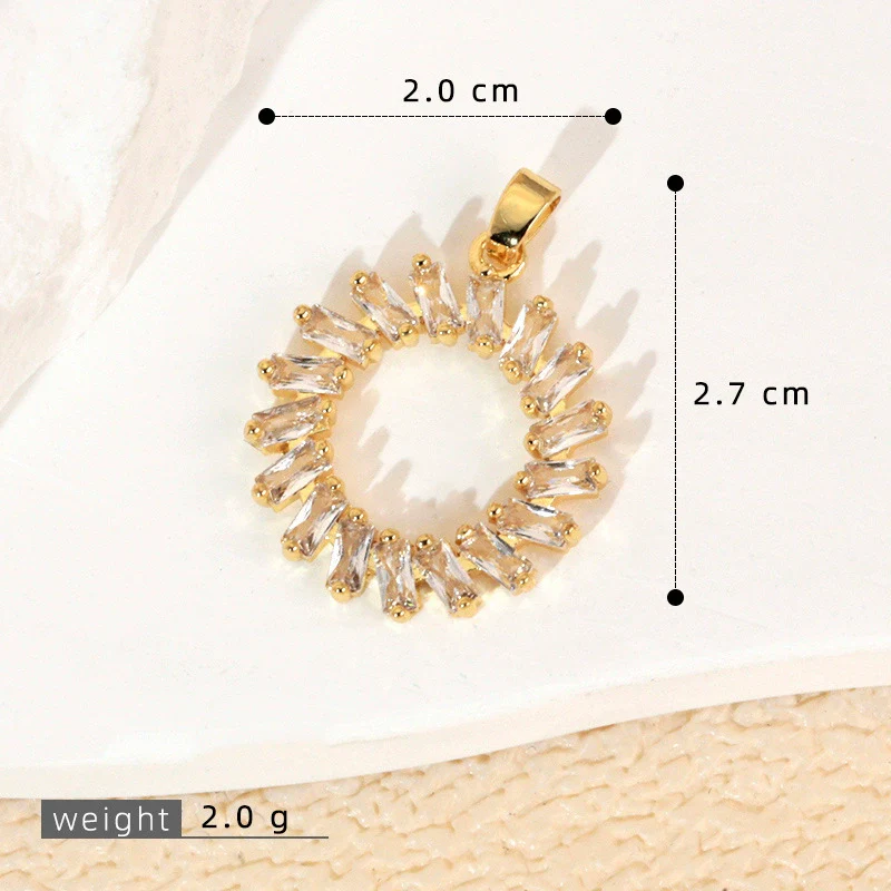 Wholesale Jewelry Geometric Copper Microinlaid Color Zirconium Electroplated Pendant For Women - Image 9