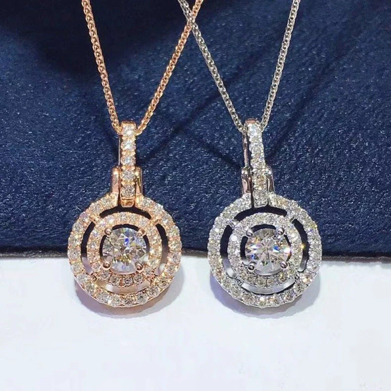 Wholesale Jewelry Geometric Copper Mixed Gem Inlay Pendant Box Chain Necklace For Women