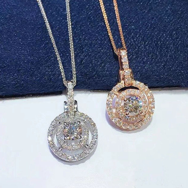 Wholesale Jewelry Geometric Copper Mixed Gem Inlay Pendant Box Chain Necklace For Women - Image 2