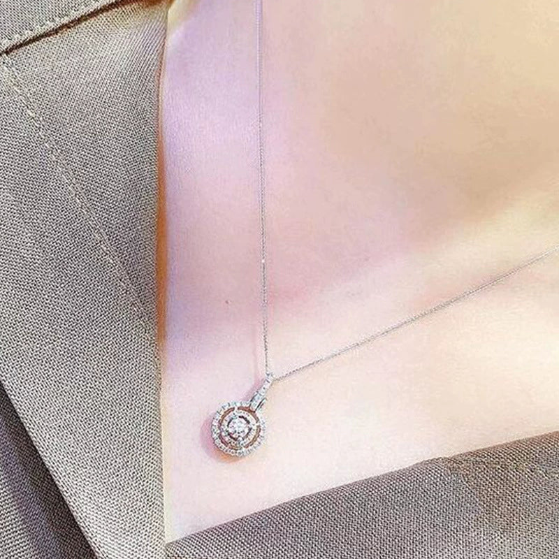 Wholesale Jewelry Geometric Copper Mixed Gem Inlay Pendant Box Chain Necklace For Women - Image 4