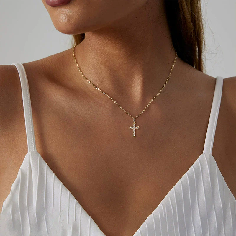 Wholesale Jewelry Geometric Copper Real Gold Plated Pendant Necklace For Women