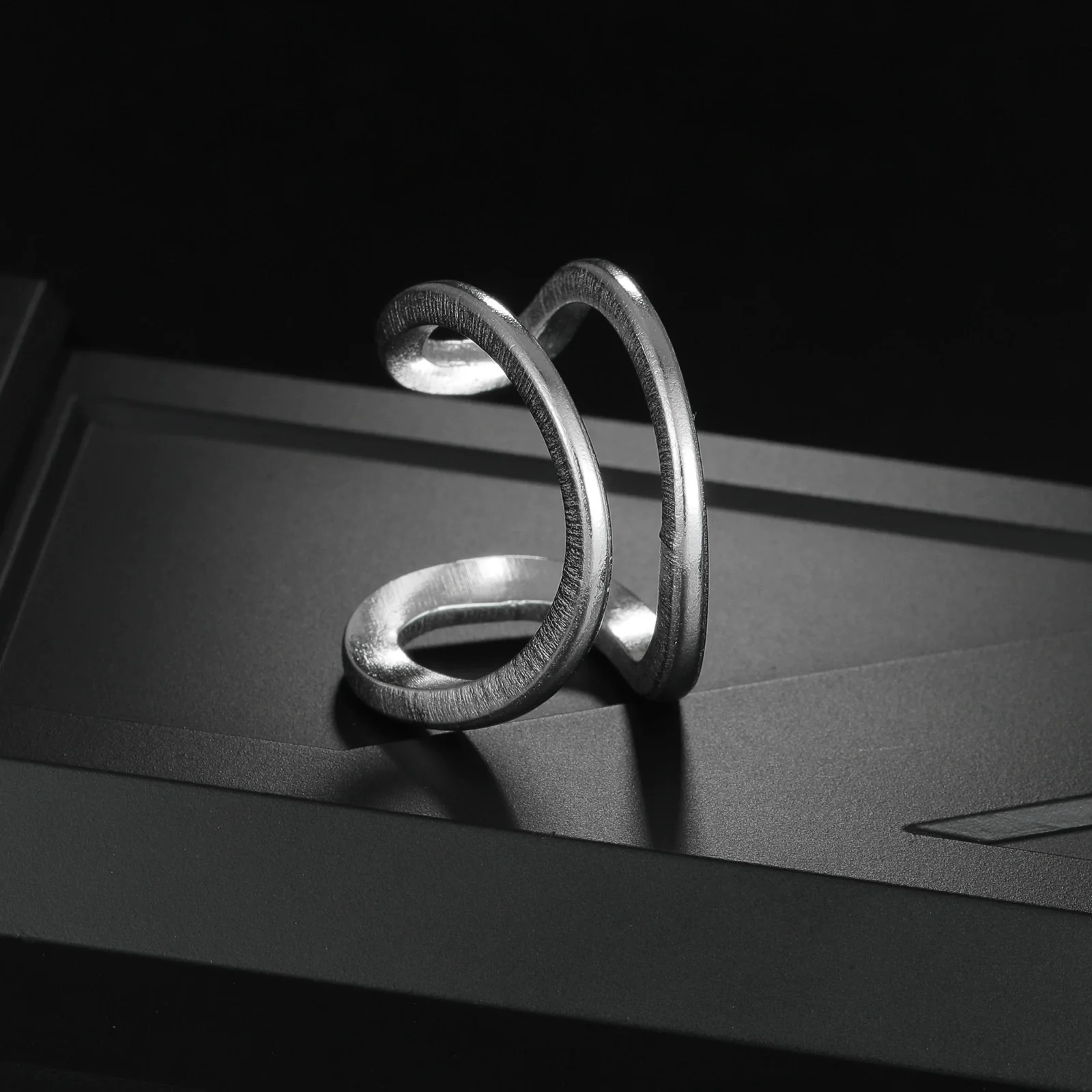 Wholesale Jewelry Geometric Exaggerated Style Titanium Steel Ring With Letters Numbers Text Electroplating For Unisex - Image 2