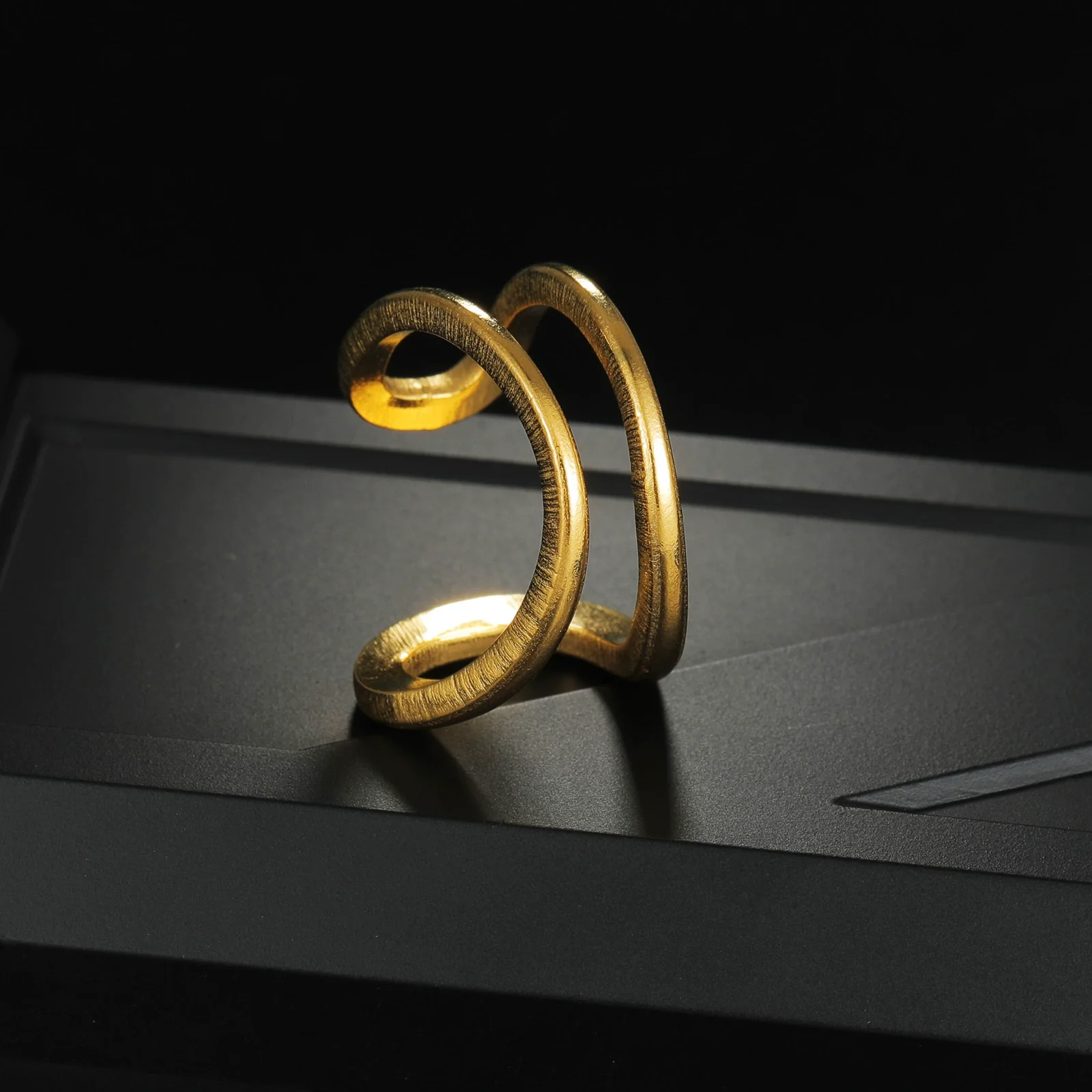 Wholesale Jewelry Geometric Exaggerated Style Titanium Steel Ring With Letters Numbers Text Electroplating For Unisex - Image 3