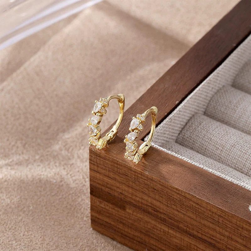 Wholesale Jewelry Geometric Gold Plated Copper Earrings - Image 3