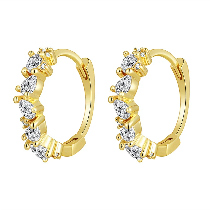 Wholesale Jewelry Geometric Gold Plated Copper Earrings - Image 5