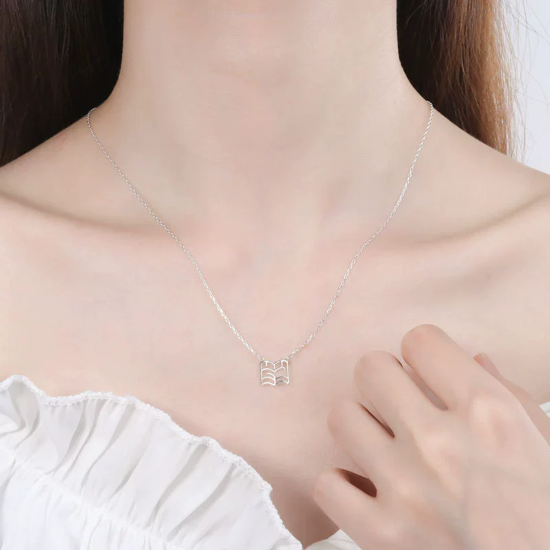Wholesale Jewelry Geometric Hollow S925 Sterling Silver Necklace For Women - Image 4