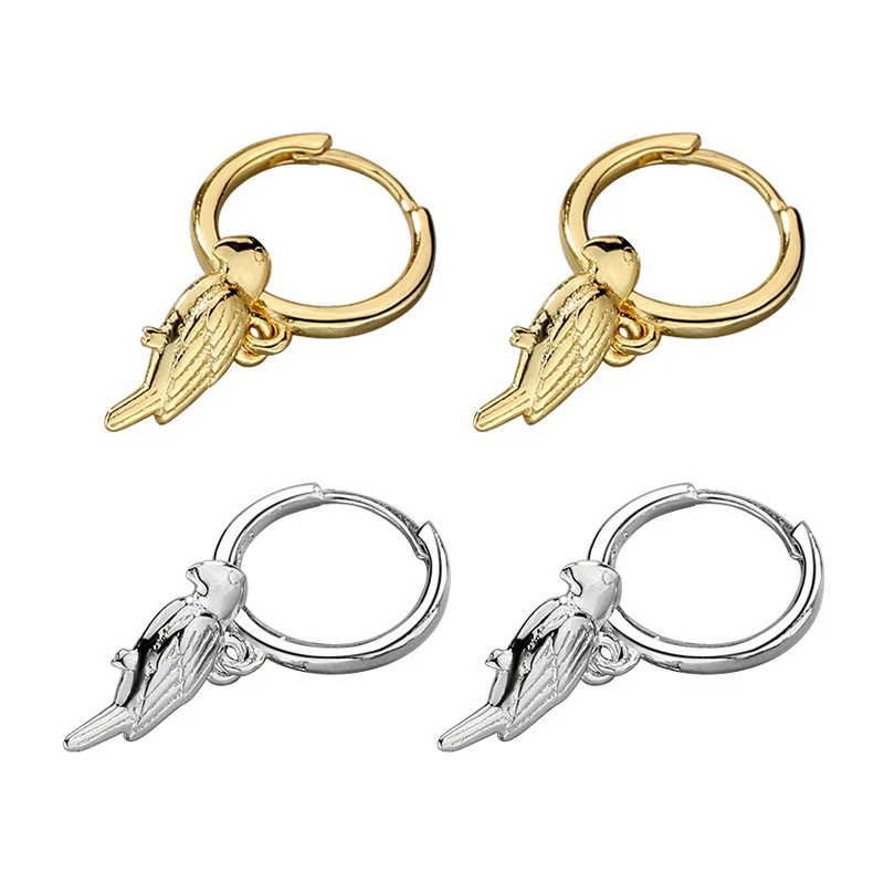 Wholesale Jewelry Geometric S925 Sterling Silver Bird Ear Buckle Earrings - Image 5